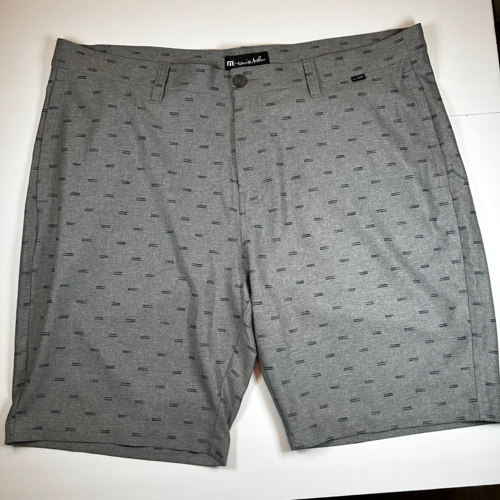 Travis Mathew Mens Performance Shorts Size 42 Gray Pattern Golf Casual‎ Athletic